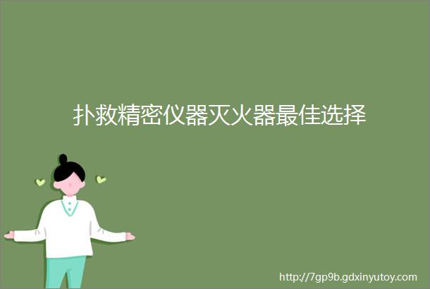 扑救精密仪器灭火器最佳选择