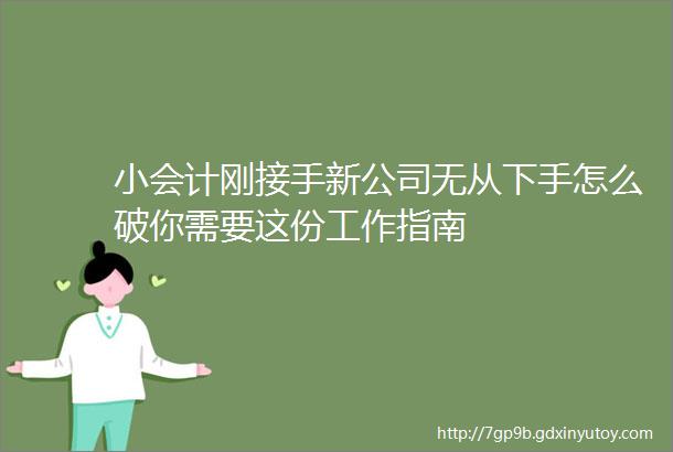 小会计刚接手新公司无从下手怎么破你需要这份工作指南