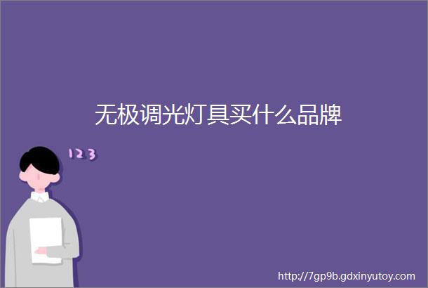 无极调光灯具买什么品牌